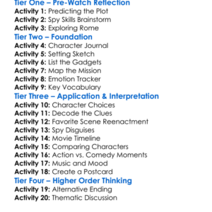 My Spy The Eternal City 2024 Worksheet Activity Booklet