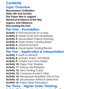 Mycenaean Greece And The Trojan War Worksheet Activity Booklet