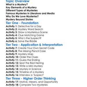 Mystery Worksheet Activity Booklet