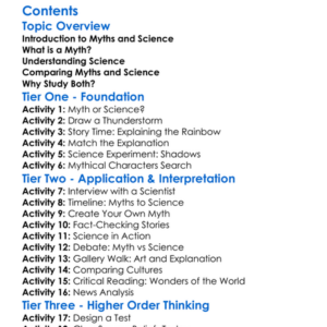 Myth Versus Science In Explaining The World Worksheet Activity Booklet