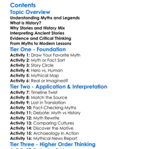 Myth Vs History Interpreting Ancient Stories Worksheet Activity Booklet