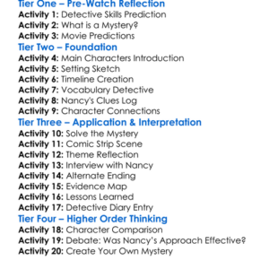 Nancy Drew 2007 Worksheet Activity Booklet