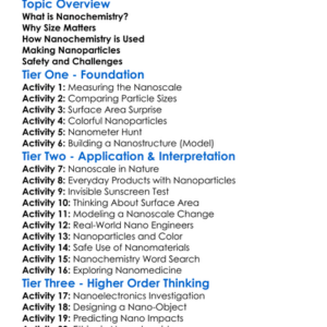 Nanochemistry Basic Introduction Worksheet Activity Booklet