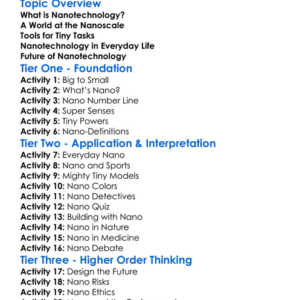 Nanotechnology Basics Worksheet Activity Booklet