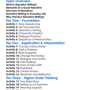 Narrative Writing Worksheet Activity Booklet