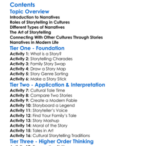 Narratives And Storytelling In Cultures Worksheet Activity Booklet