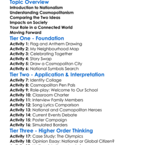 Nationalism And Cosmopolitanism Worksheet Activity Booklet