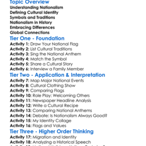 Nationalism And Cultural Identity Worksheet Activity Booklet