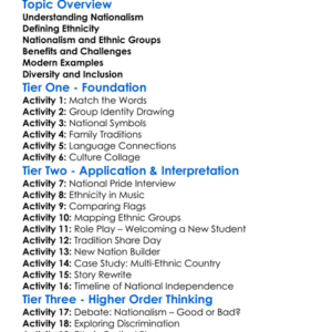 Nationalism And Ethnicity Worksheet Activity Booklet