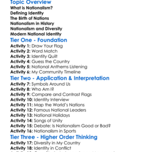 Nationalism And Identity Worksheet Activity Booklet