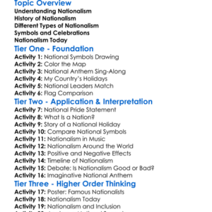 Nationalism Worksheet Activity Booklet