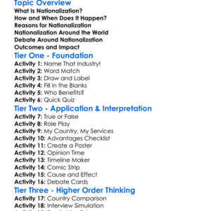 Nationalization Worksheet Activity Booklet