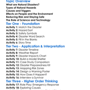 Natural Disasters And Hazards Worksheet Activity Booklet