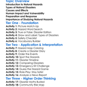 Natural Hazards And Disasters Worksheet Activity Booklet
