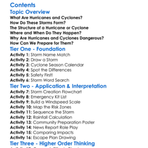 Natural Hazards Hurricanes And Cyclones Worksheet Activity Booklet