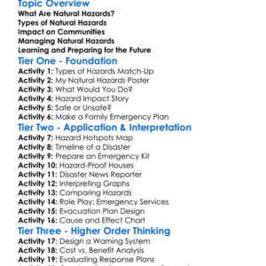 Natural Hazards Management Worksheet Activity Booklet