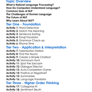 Natural Language Processing Basics Worksheet Activity Booklet