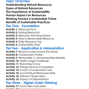 Natural Resources And Sustainability Worksheet Activity Booklet