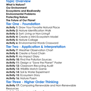 Nature And The Environment Worksheet Activity Booklet