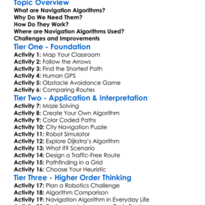 Navigation Algorithms Worksheet Activity Booklet