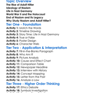 Nazism And Adolf Hitler Worksheet Activity Booklet