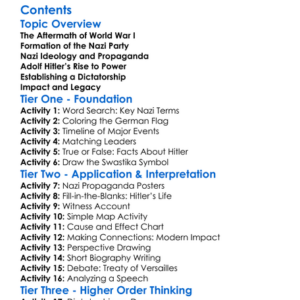 Nazism And Adolf Hitlers Rise To Power Worksheet Activity Booklet