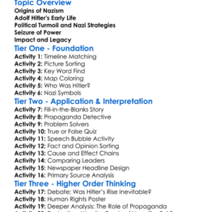 Nazism And Hitlers Rise To Power Worksheet Activity Booklet