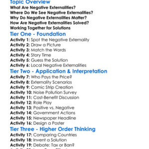 Negative Externalities Worksheet Activity Booklet