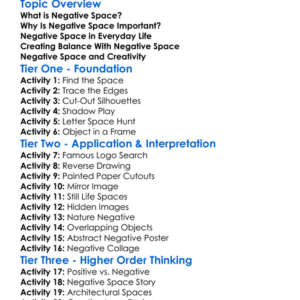 Negative Space Worksheet Activity Booklet