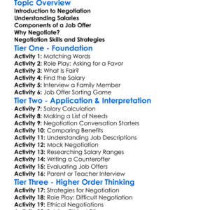 Negotiating Salaries And Job Offers Worksheet Activity Booklet