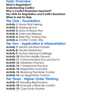 Negotiation And Conflict Resolution Worksheet Activity Booklet