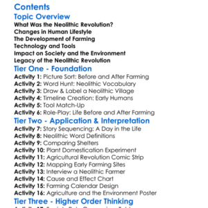 Neolithic Revolution And The Rise Of Agriculture Worksheet Activity Booklet