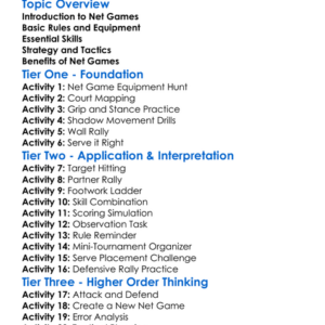 Net Games Fundamentals Worksheet Activity Booklet