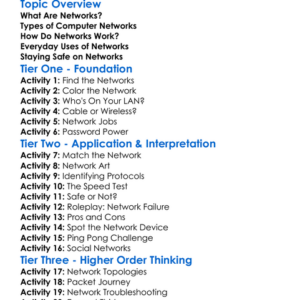 Networks And Networking Worksheet Activity Booklet
