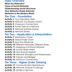 Networks And Social Structure Worksheet Activity Booklet