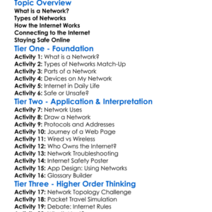 Networks And The Internet Worksheet Activity Booklet
