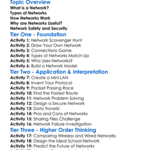 Networks Worksheet Activity Booklet