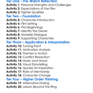 Never Back Down No Surrender 2016 Worksheet Activity Booklet