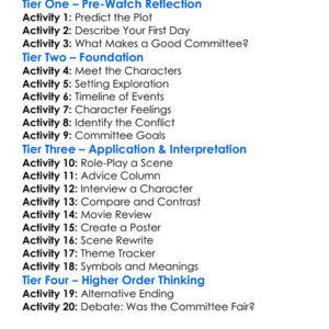 New Kid Placement Committee 2018 Worksheet Activity Booklet