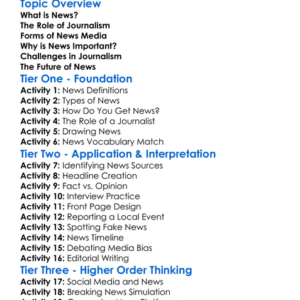 News And Journalism Worksheet Activity Booklet