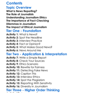 News Reporting And Journalism Ethics Worksheet Activity Booklet