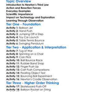 Newtons Third Law Of Motion Worksheet Activity Booklet