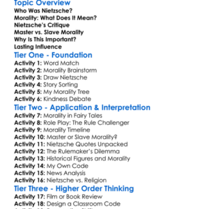 Nietzsches Critique Of Morality Worksheet Activity Booklet