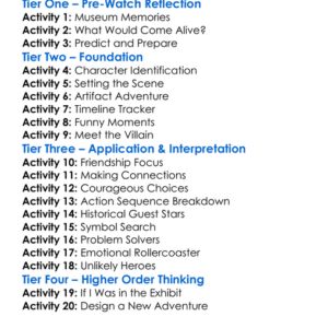 Night At The Museum 2 Worksheet Activity Booklet
