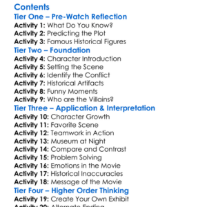 Night At The Museum Battle Of The Smithsonian 2009 Worksheet Activity Booklet