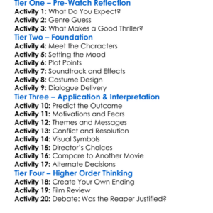 Night Of The Reaper 2025 Worksheet Activity Booklet