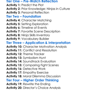 Ninja Assassin 2009 Worksheet Activity Booklet