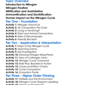Nitrogen Cycle In Nature Worksheet Activity Booklet