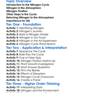 Nitrogen Cycle Worksheet Activity Booklet