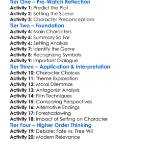 No Country For Old Men 2007 Worksheet Activity Booklet